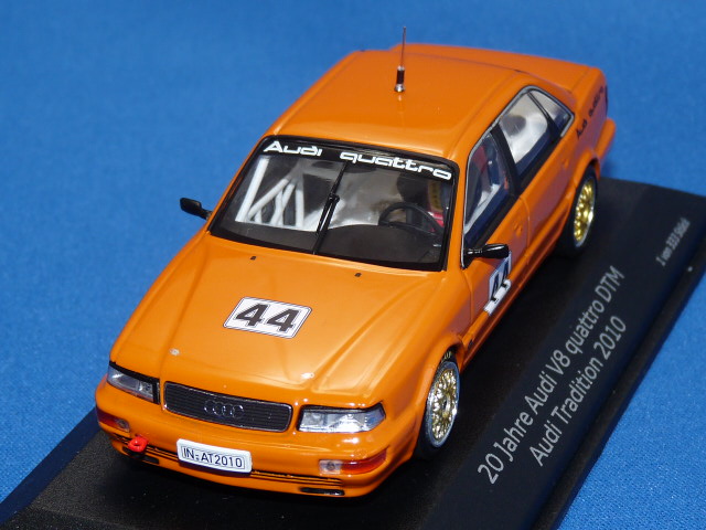 ミニチャンプス製 （テクノクラシカ2010 限定） 1/43 アウディ V8 クアトロ DTM No.44 （オレンジ） 限定333台