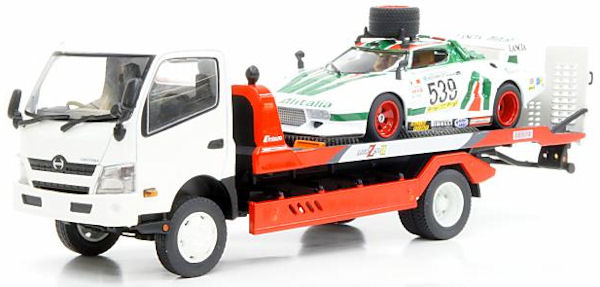 京商 （ホビーショー 2015 限定セット） 1/43 日野 極東開発社 フラトップ Zero II （ホワイト） ”ランチア ストラトス ターボ Gr.5” セット