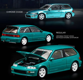 ★予約品★ PopRace （Enigma特注） 1/64 ホンダ シビック (EF9) （タヒチアングリーン）