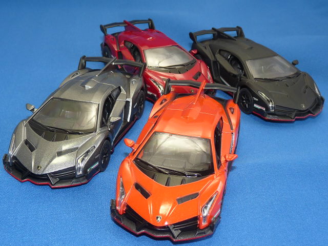 KiNSMART 1/36 ランボルギーニ ヴェネーノ 4種セット （プルバックモデル）