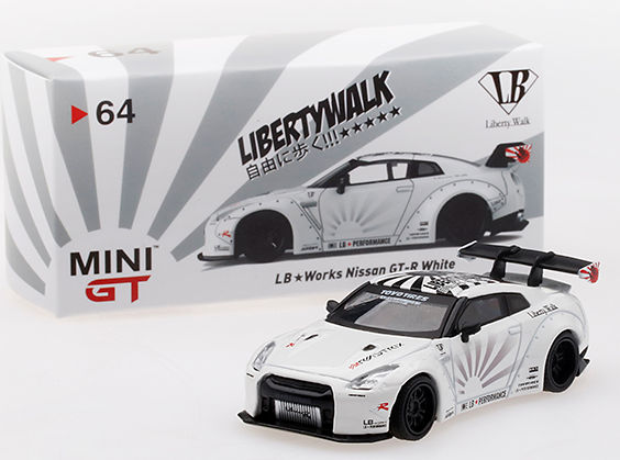 MiniGT 1/64 LB☆WORKS ニッサン GT-R (R35) Type 1 RearWing Ver.1+2 （ホワイト） RHD