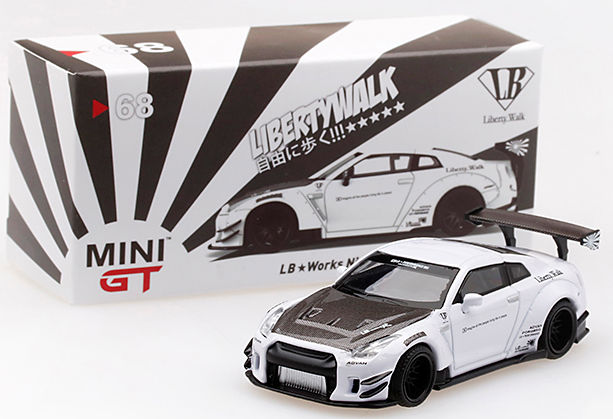 MiniGT 1/64 LB☆WORKS ニッサン GT-R (R35) Type 2 RearWing Ver.3 （ホワイト） LHD