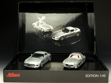 シュコー 1/43 メルセデスベンツ ガルウイング 2台セット （シルバー）