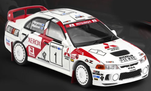 ★予約品★ MotorHelix 1/64 ミツビシ ランサー GSR Evolution IV 1997 フィンランド・ラリー 優勝 No.1