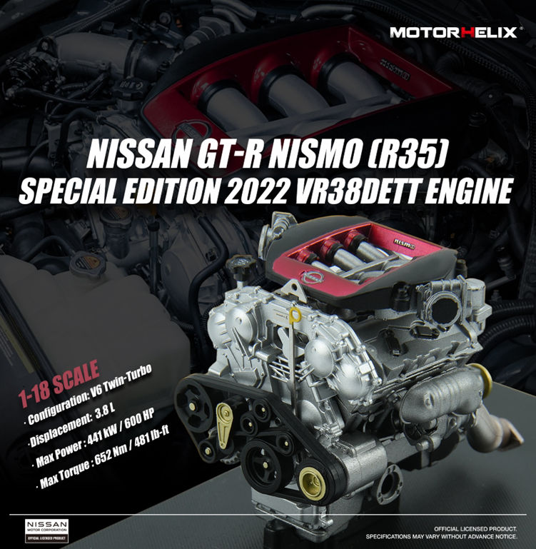 ★予約品★ MotorHelix 1/18 Nissan GT-R nismo (R35) Special Edition 2022 VR38DETT Engine