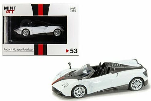 MiniGT （香港限定） 1/64 パガーニ ウアイラ ロードスター （ホワイト/ブラックストライプ） RHD