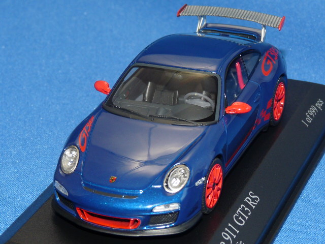 ミニチャンプス （欧州限定） 1/43 ポルシェ 911 (997/II) GT3RS 2010 （ブルーメタ） 限定999台