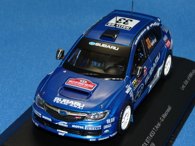 イクソ （model-car.com特注） 1/43 スバル インプレッサ WRX STI 2009 ラリーGB No.33 新井敏弘