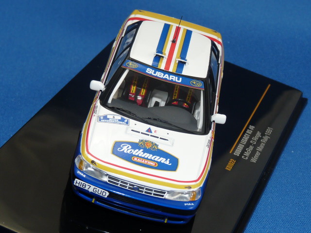 イクソ 1/43 スバル レガシィ RS 1991 マンクス・ラリー 優勝 No.6 ロスマンズ