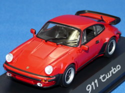 ミニチャンプス製 （car.tima特注） 1/43 ポルシェ 911 ターボ タイプ930 （レッド） 限定500台