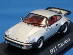 ミニチャンプス製 （car.tima特注） 1/43 ポルシェ 911 ターボ タイプ930 （シルバー） 限定1000台