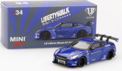 MiniGT （北米限定/Mijo特注） 1/64 LB☆WORKS ニッサン GT-R (R35) Type 1 RearWing Ver.1 （キャンディブルー＆チェイスカー 2台セット）