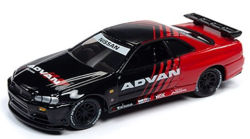 ジョニーライトニング （50周年記念/Mijo 特注） 1/64 ニッサン スカイライン GT-R (R34) 1999 （ADVAN/YOKOHAMA）
