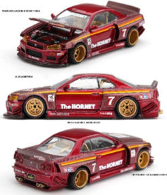 ★予約品★ MiniGT 1/64 ニッサン スカイライン GT-R (R34) TAMIYA x KAIDO HOUSE ”ホーネット” V2 (RHD)