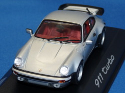 ミニチャンプス製 （car.tima特注） 1/43 ポルシェ 911 (930) ターボ 3.3 （シルバー/インテリア：レッド）