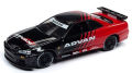 ジョニーライトニング （50周年記念/Mijo 特注） 1/64 ニッサン スカイライン GT-R (R34) 1999 （ADVAN/YOKOHAMA）