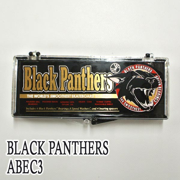 SHORTYS/ショーティーズ BLACK PANTHERS/ブラックパンサー ベアリング ABEC-3 BLACK BEARINGS スケートボードベアリング スケボー SK8  [返品、交換及びキャンセル不可]