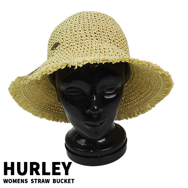 HURLEY 麦わら帽子 KALANI STRAW BUCKET  235 KHAKI  ハーレー HAT/ハット 帽子 日よけ ストローハット 天然素材 送料無料 0080[返品、交換及びキャンセル不可]