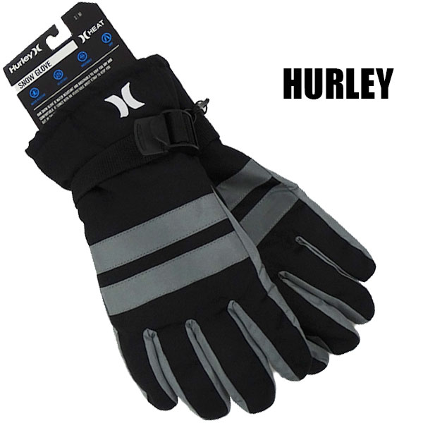 ハーレー 男性用 スノボー グローブ HURLEY BLOCK PARTY SNOW GLOVE BLACK/GREY MENS スノーグローブ スノーボード 22-23モデル [返品、交換及びキャンセル不可]