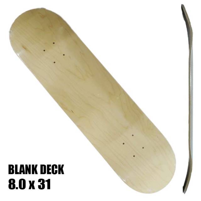 CANADIAN MAPLE BLANK 8.0 x 31 DECK NATURAL SK8  スケートボード/スケボーデッキ プロ仕様 ナチュラル カナディアンメープル 7-PLY [返品、交換及びキャンセル不可]