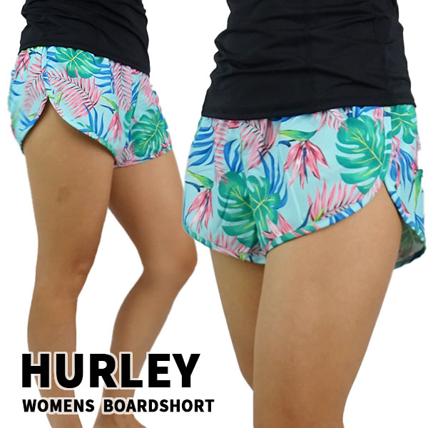 HURLEY/ハーレー レディース水着 LADYS JAVA TROPICAL 2.5 BEACHRIDER BOARDSHORT TIDE POOL 女性用 サーフパンツ ボードショーツ サーフトランクス 海パン 水着 メール便送料無料 1083[返品、交換及びキャンセル不可]