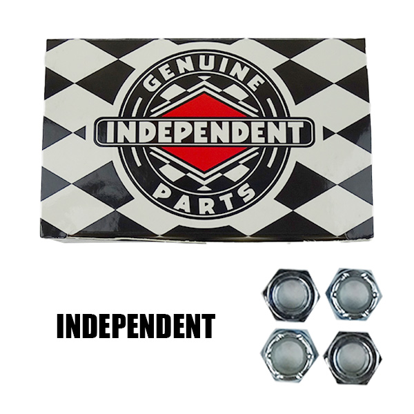 インデペンデント/INDEPENDENT GENUINE PARTS AXLE NUTS/アクセルナット SILVER 4個1セット スケートボード用パーツ スケボーSK8  [返品、交換及びキャンセル不可]