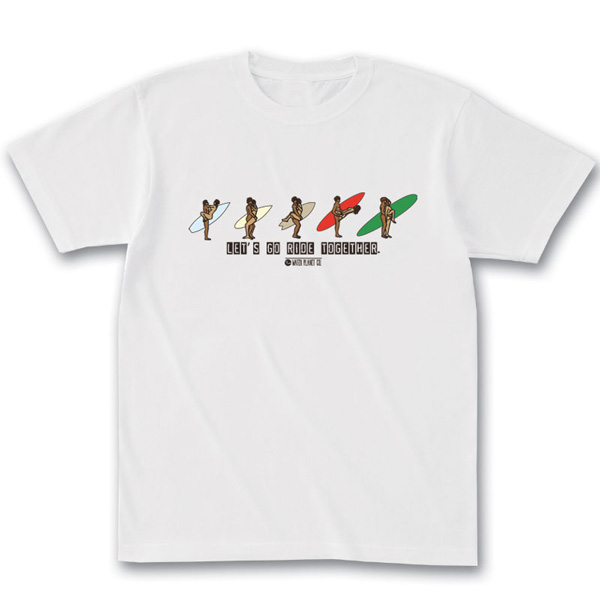 SW オリジナル サーフ柄Tシャツ RIDE_TOGETHER S/S WHITE TEE 半袖Ｔシャツ 5.6oz ヘビーウェイト 工場直送 メール便 送料無料 同梱不可[返品、交換及びキャンセル不可]