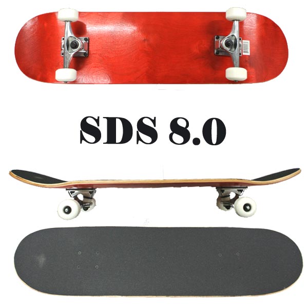 SDS/エスディーエス コンプリートスケートボード/スケボー DYED RED 8.0 COMPLETE SK8 [返品、交換及びキャンセル不可] 