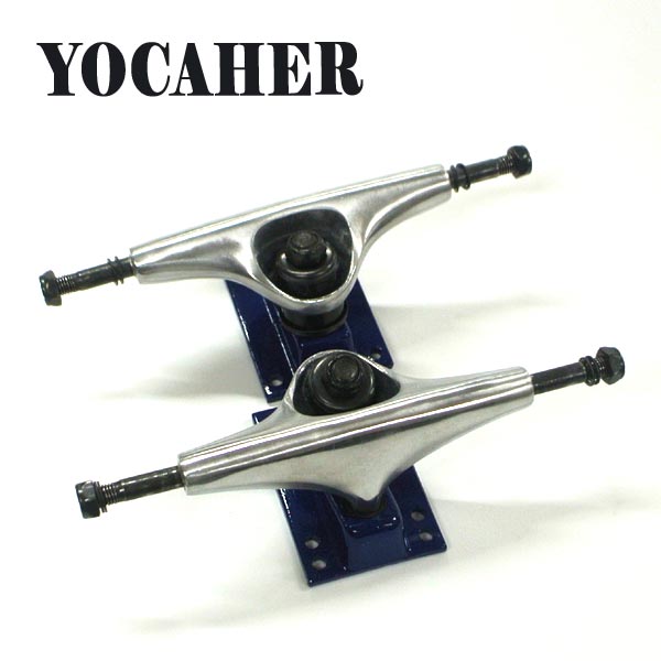 YOCAHER 5.0 POLISHED SILVER/BLUE TRUCK/トラック スケボーSK8 SKATEBOARD スケートボードトラック [返品、交換及びキャンセル不可] 