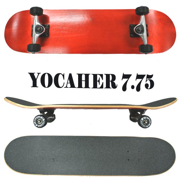 YOCAHER コンプリートスケートボード/スケボー STAINED RED 7.75 COMPLETE SKATEBOARD ER スケボー 完成品 SK8 [返品、交換及びキャンセル不可] 