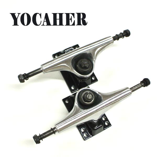 YOCAHER 5.0 POLISHED SILVER/BLACK TRUCK/トラック スケボーSK8 SKATEBOARD スケートボードトラック [返品、交換及びキャンセル不可] 