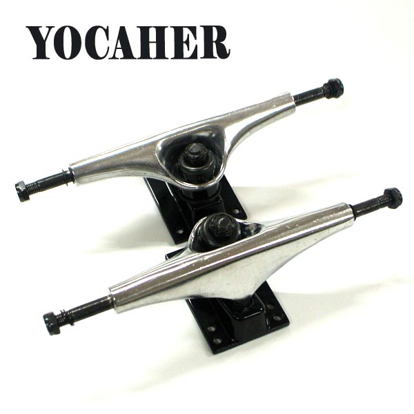 YOCAHER 6.0 POLISHED SILVER/BLACK TRUCK/トラック スケボーSK8 SKATEBOARD スケートボードトラック [返品、交換及びキャンセル不可] 