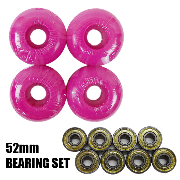 SW PINK WHEEL&BEARING SET 52×30mm 100A ABEC9 ベアリング付き スケートボード BLANC WHEEL/ウィール スケボー SK8 [返品、交換及びキャンセル不可]