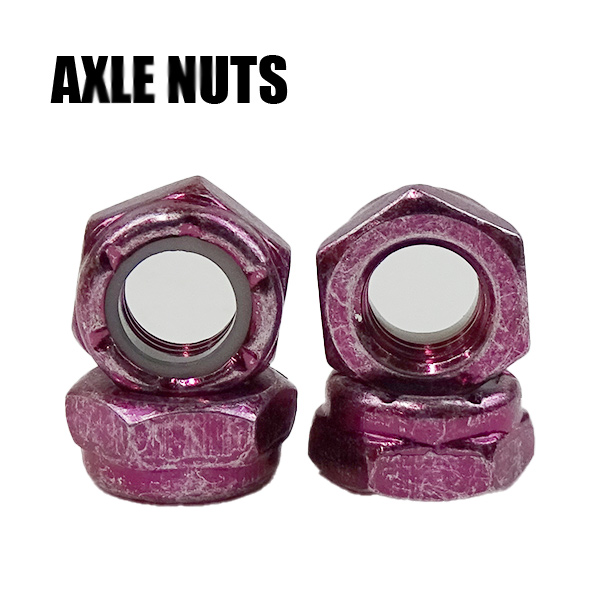 SW AXLE NUTS/アクセルナット メタリックピンク 4個1セット スケートボード用パーツ スケボーSK8 工具別売り 2022[返品、交換及びキャンセル不可]