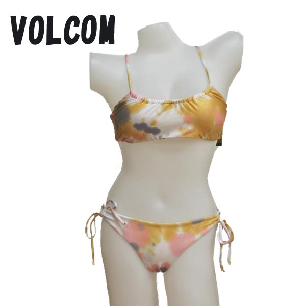 VOLCOM/ボルコム 新作レディース BIKINI TIE DYE FOR SCOOP CROP TOP/TIE SIDE MLT 女性用 水着 ビキニ [返品、交換及びキャンセル不可] 