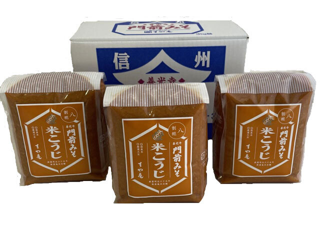 粒味噌「米こうじみそ3kg箱」(1kg×3)/11403 新米こうじ3KB