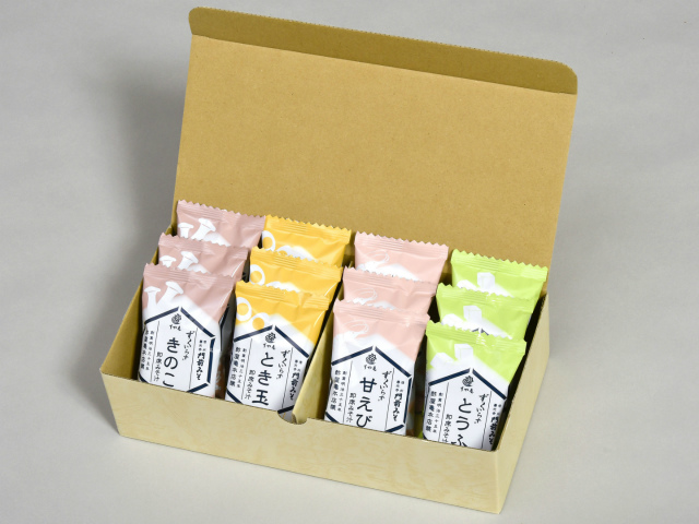 磯味たっぷり甘エビ殻ごと入り「ずくいらず・甘えび12袋入」60112