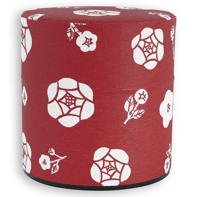 茶筒 （茶缶） バラ柄 和紙貼り缶（茶葉100g用）１個