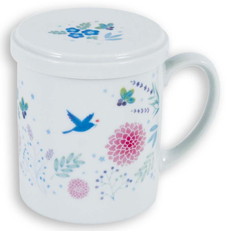 フィルター イン マグカップ（野花）（フィルターインマグ　茶こし・フタ付きマグカップ）