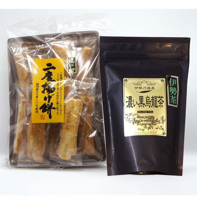 《鈴鹿園おすすめ！お茶とお菓子 セット》黒烏龍茶ティーバッグ・二度揚げ餅　（ティーマリアージュ・ティーペアリング）