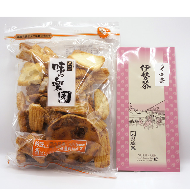 鈴鹿園おすすめ！お茶とお菓子 セット》くき茶 上 100g・国産米100
