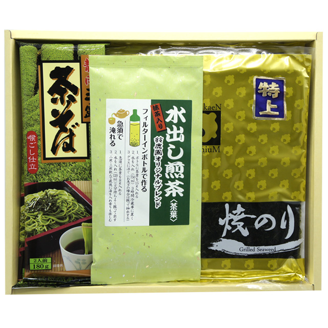 《夏ギフト》夏のおうちランチ（玉露茶そば・焼き海苔・水出し伊勢茶）セット