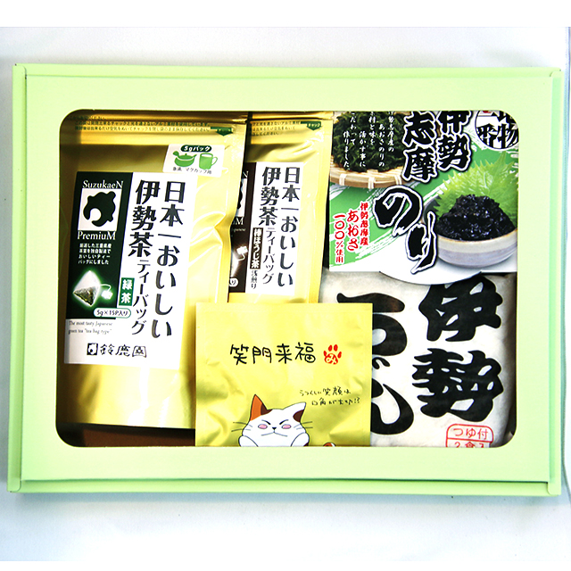 日本一おいしい伊勢茶ティーバッグ3種・伊勢うどん・伊勢志摩のり セット