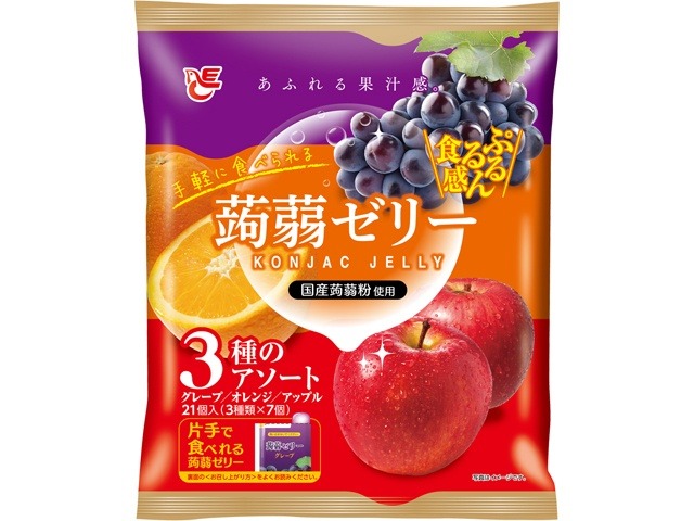 エース 蒟蒻ゼリー グレープ・オレンジ・アップル