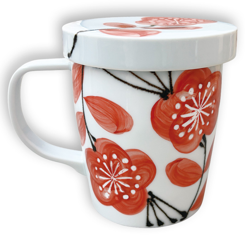 フィルターインマグ（花柄・レッド）（フィルターインマグ 茶こし