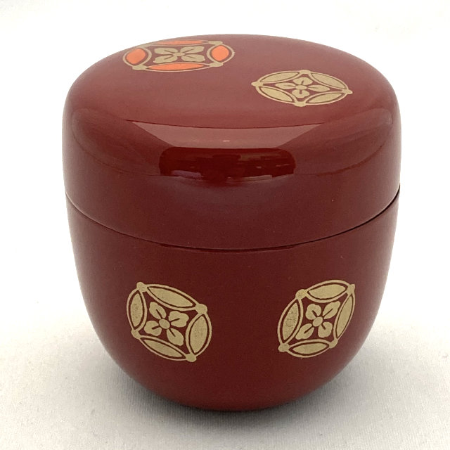 棗（なつめ） 薄茶器　七宝柄　赤