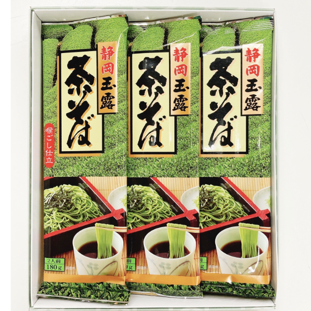 お茶の香り、喉ごし仕立 「静岡玉露 茶そば」 2人前×3束 箱入り