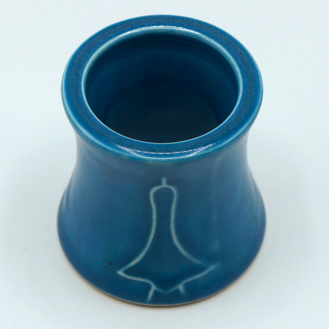 蓋置 青 ブルー ターコイズブルー トルコブルー 立鶴 柄 鈴鹿園