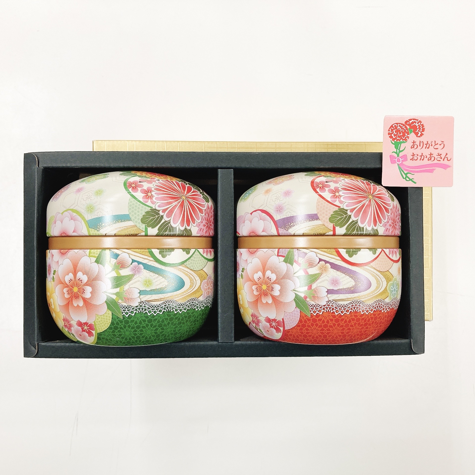 《5月10日 母の日 ギフト》茶缶 に おいしい伊勢茶が入った セット（中身が茶葉かティーバッグが選べます）