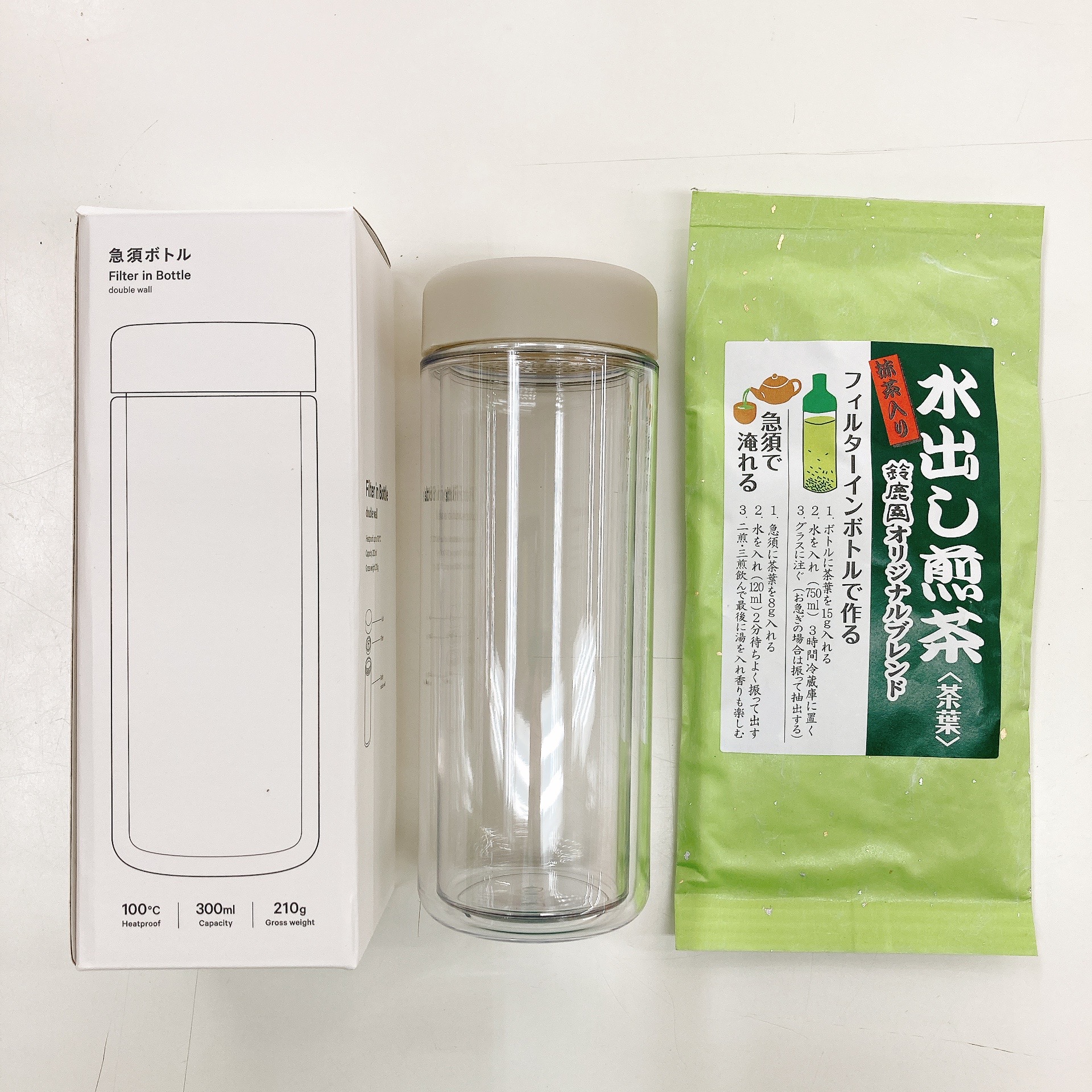 かほんの茶 今だけ超おトク！》保温できる 急須ボトル ベージュ 1本